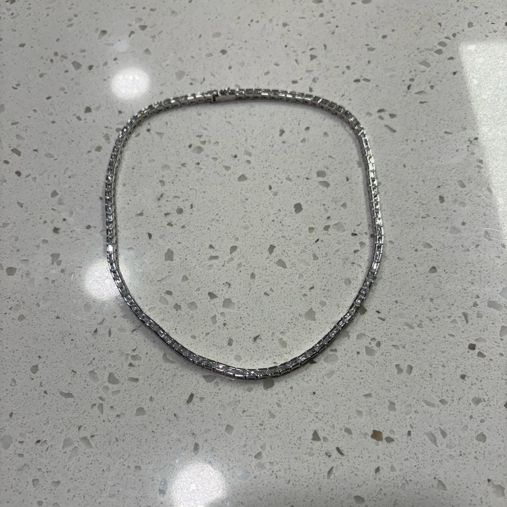 Gorgeous Sterling Silver and Cubic Zirconia Tennis Necklace